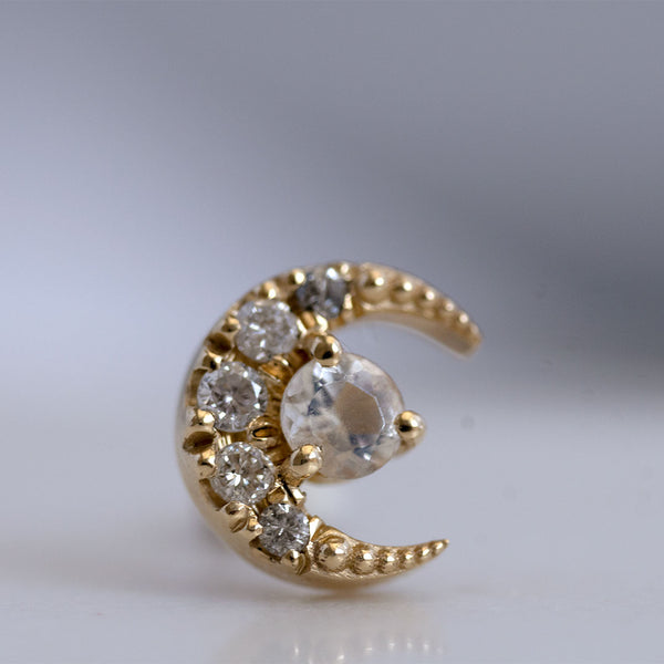 Dainty Sun and Moon Ear Stud