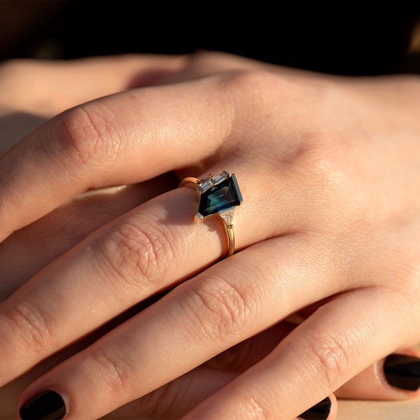 Aphrodite Ring Chrome Tourmaline With Diamond