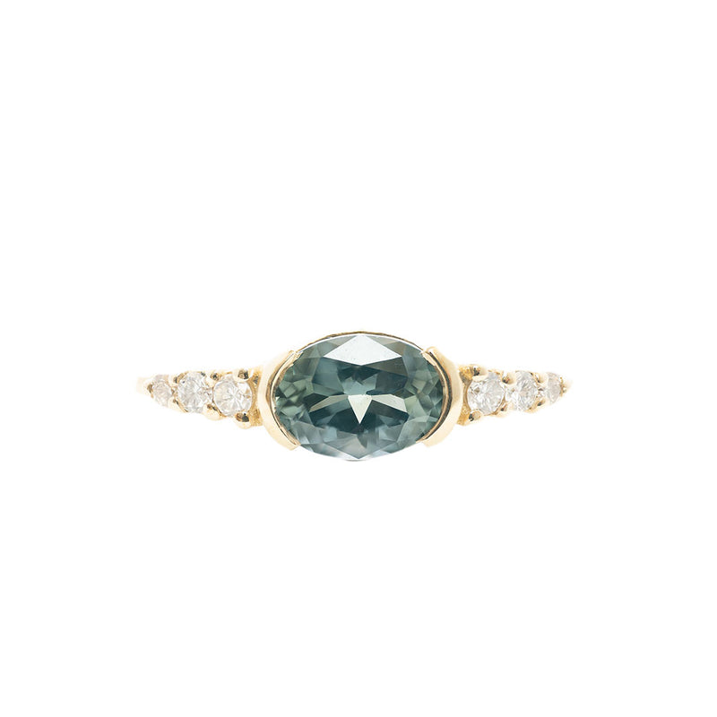 East West Oval Sapphire Engagement Ring