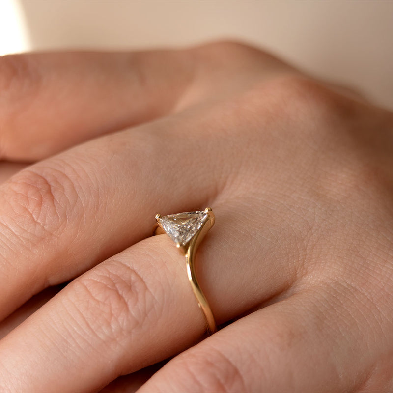 Salt and Pepper Luna Trillion Ring – Oma Jewelry